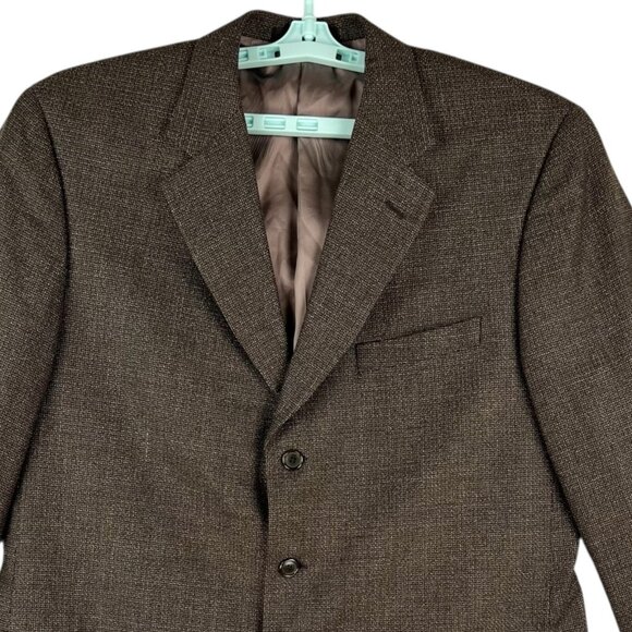 Tallia Uomo For Nordstrom Men's Wool & Silk Blend Brown Blazer Size 44 Regular - Picture 3 of 11